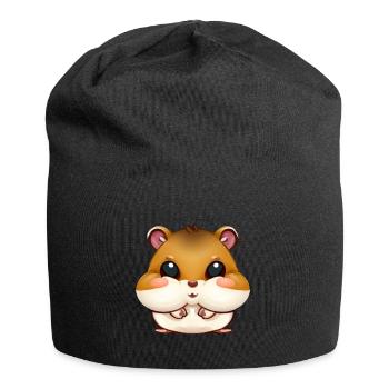 Cute hamster hamster cheeks - Jersey Beanie - black - Front
