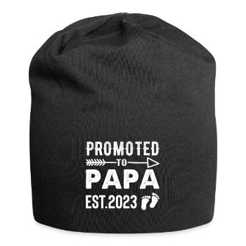 Promoted to Papa 2023 funny Father Sayings Papa - Jersey Beanie - black - Front