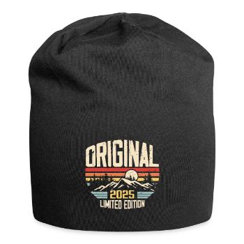 Nostalgisches Geburtstagsgeschenk 2025 2025 - Jersey-Beanie - Schwarz - Vorne