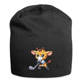 Giraffe Ice Hockey - Long-necked player on the - Jersey Beanie - black - Front