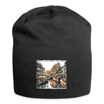 Colmar Altstadt: Fachwerkhäuser & Kanäle im Grunge - Jersey-Beanie - Schwarz - Vorne