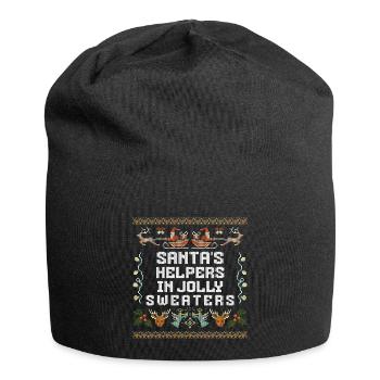 Christmas Santa's Here Jolly Elf Oh Oh Oh - Jersey Beanie - black - Front