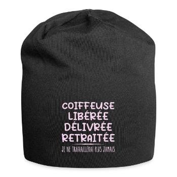 Coiffeuse célèbre sa retraite avec humour cadeau - Bonnet en jersey - noir - Devant