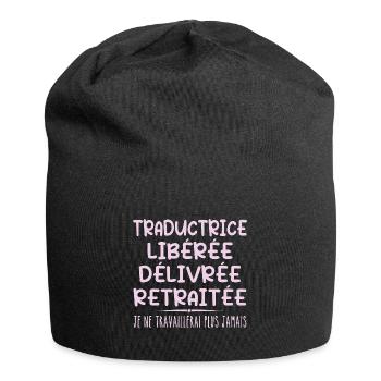 Traductrice célèbre sa retraite avec humour cadeau - Bonnet en jersey - noir - Devant