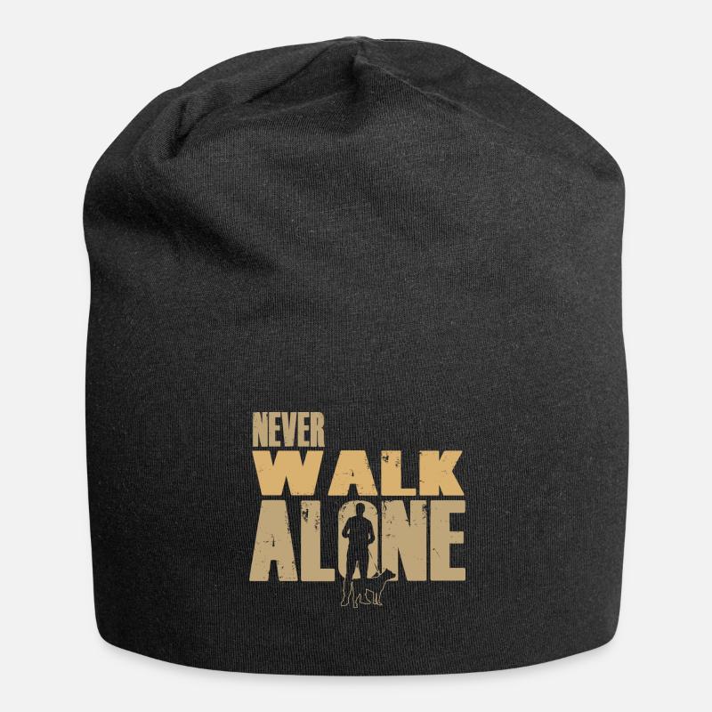 Never walk alone - Chien - Bonnet en jersey - noir