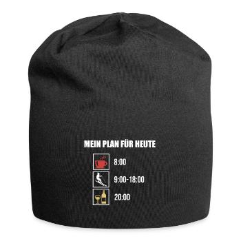 Mein Plan Apres Ski | Skifahrer Wein Spruch - Jersey-Beanie - Schwarz - Vorne
