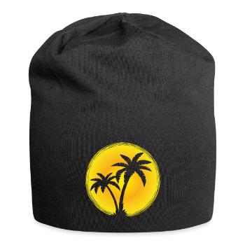Sun Palm - Jersey Beanie - black - Front