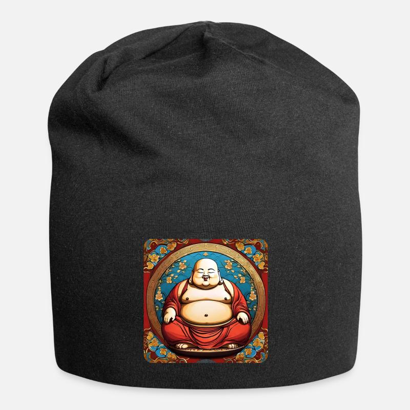 Dicker süßer Buddha - Jersey-Beanie - Schwarz