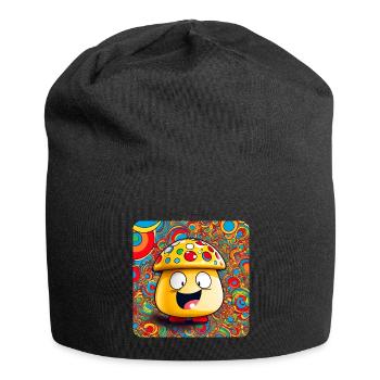 Lustiger Psychedelischer Pilz - Jersey-Beanie - Schwarz - Vorne