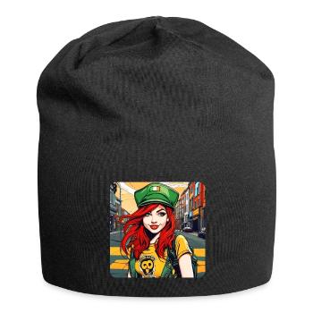 Fille rousse irlandaise cool - Bonnet en jersey - noir - Devant