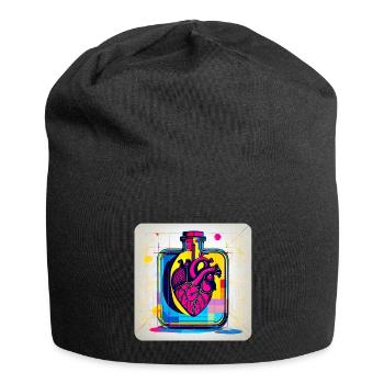 Herz im Graffiti Style - Jersey-Beanie - Schwarz - Vorne