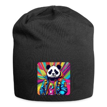 Cool Punk Panda Ours - Bonnet en jersey - noir - Devant