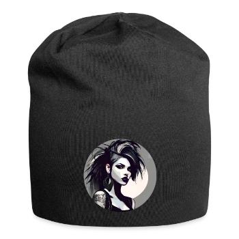 Cool gothic girl with tattoos - Jersey Beanie - black - Front