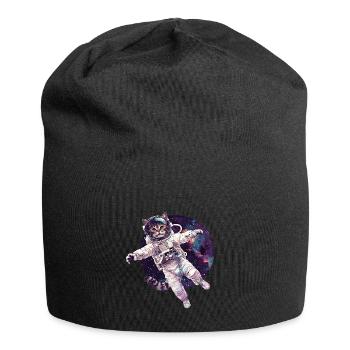 Chat astronaute - Bonnet en jersey - noir - Devant