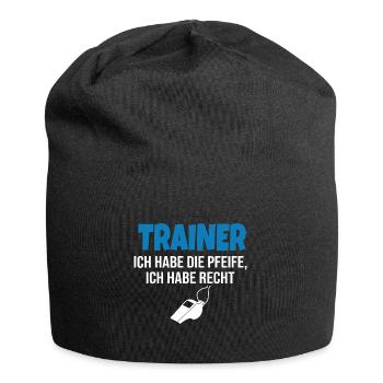 Fußballtrainer Spruch Bester Trainer Fußballcoach - Jersey-Beanie - Schwarz - Vorne