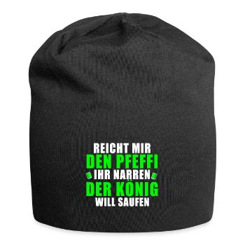 Pfefferminz Likör Pfeffi Vatertag Sauf - Jersey-Beanie - Schwarz - Vorne