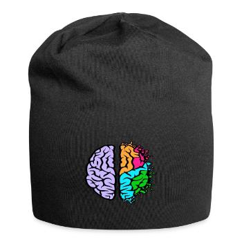 Buntes de cerveau colorés Gehirn - Bonnet en jersey - noir - Devant