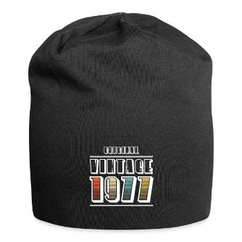 1977 Vintage Jahrgang - Jersey-Beanie - Schwarz - Vorne