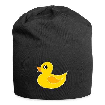 Ente Entchen Quietscheente Quak - Jersey-Beanie - Schwarz - Vorne