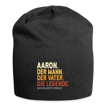 Name Aaron Geschenk Vorname - Jersey-Beanie - Schwarz - Vorne