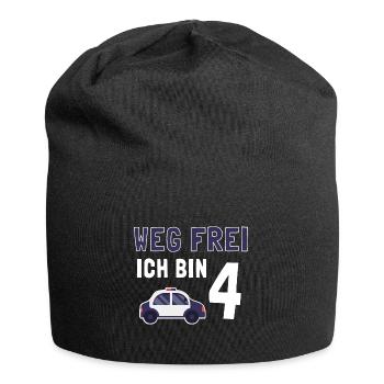 Kindergeburtstag Polizist 4 Jahre Kinder Polizei - Jersey-Beanie - Schwarz - Vorne