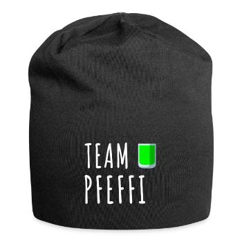 Pfefferminz Likör Pfeffi Vatertag Sauf - Jersey-Beanie - Schwarz - Vorne