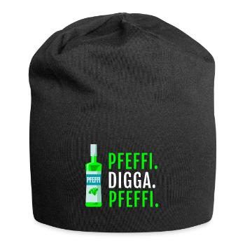 Pfefferminz Likör Pfeffi Vatertag Sauf - Jersey-Beanie - Schwarz - Vorne