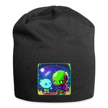 Extraterrestres mignons - Bonnet en jersey - noir - Devant
