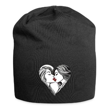 Girls in Love Heart - Jersey Beanie - black - Front