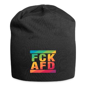 FCK AFD - Zeichen setzen gegen Rechts, Gegen Nazis - Jersey-Beanie - Schwarz - Vorne