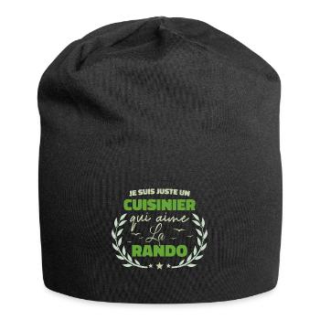 Fier d’être Cuisinier et Passionné de la Randonnée - Bonnet en jersey - noir - Devant