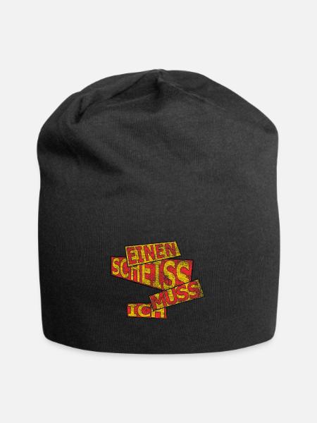 Einen scheiss muss ich - vintage - Jersey-Beanie - Schwarz