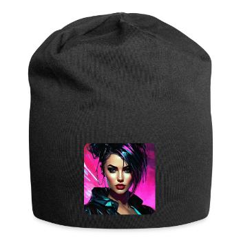 Cool Streetwear Gothic Girl - Jersey Beanie - black - Front