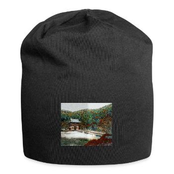 Temple dans la forêt - Bonnet en jersey - noir - Devant