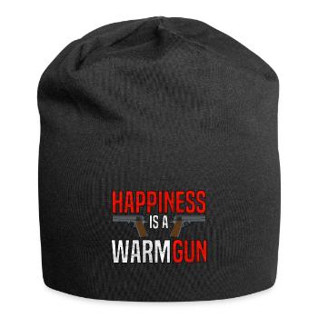 Happiness is a warm gun - Jersey Beanie - black - Front