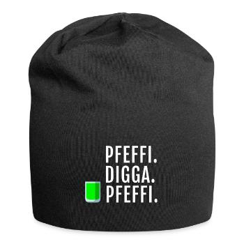 Pfefferminz Likör Pfeffi Vatertag Sauf - Jersey-Beanie - Schwarz - Vorne
