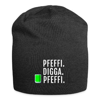 Pfefferminz Likör Pfeffi Vatertag Sauf - Jersey-Beanie - Anthrazit - Vorne