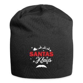 Santas Klaus, lustiger Weihnachtsspruch - Jersey-Beanie - Schwarz - Vorne