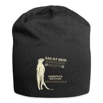 Erdmännchen - Jersey-Beanie - Schwarz - Vorne