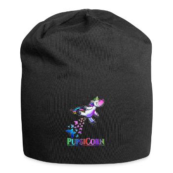 Funny fart unicorn gift unicorn pupsicorn - Jersey Beanie - black - Front