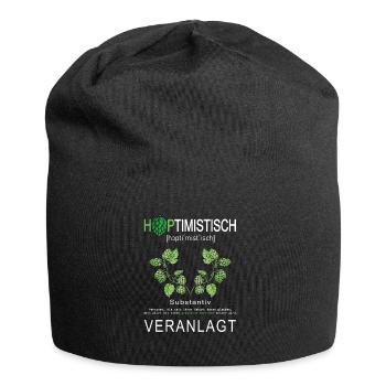 Hoptimistisch Optimistisch Positiv Hopfen Genetik - Jersey-Beanie - Schwarz - Vorne
