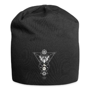 Witchcraft Tattoo Design Craft Inked Art Moth Moon - Jersey Beanie - black - Front