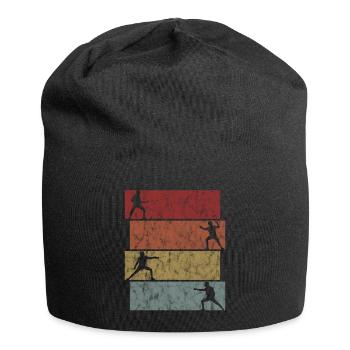 Degen Fechten Fechterin Fechter Florett Schwert - Jersey-Beanie - Schwarz - Vorne