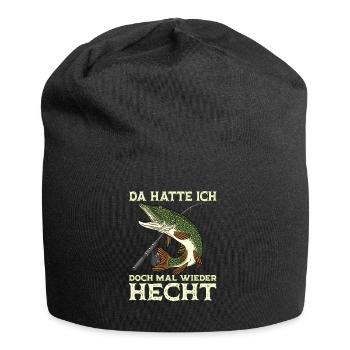 Angeln Hecht Raubfisch für Angler Spruch Geschenk - Jersey-Beanie - Schwarz - Vorne