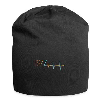 Battements de coeur Rétro Anniversaire Millésime 1977 Vintage - Bonnet en jersey - noir - Devant