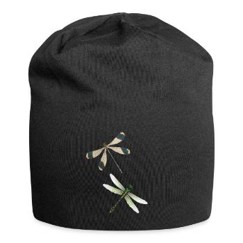 Dragonfly Insect Yoga Meditation Summer Pattern - Jersey Beanie - black - Front