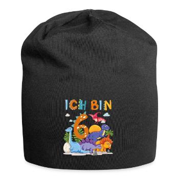 6. Geburtstag Ich Bin 6 Dinosaurier T-Rex Dino - Jersey-Beanie - Schwarz - Vorne