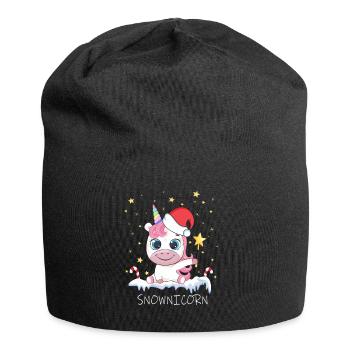 Einhorn Maske Weihnachten Quarantäne Snownicorn - Jersey-Beanie - Schwarz - Vorne