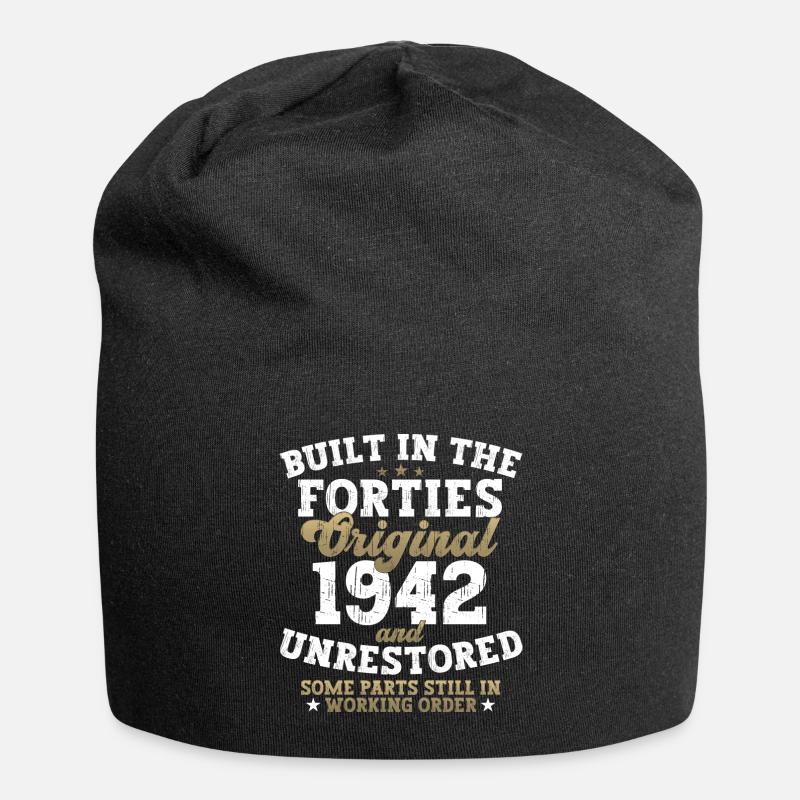 Construit dans les années quarante 1942 80e anniversaire hommes - Bonnet en jersey - noir
