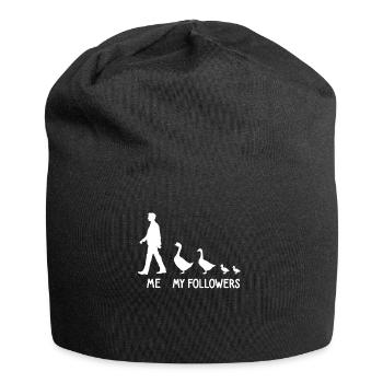 Ich Meine Follower Gänse Liebhaber Gans Züchter - Jersey-Beanie - Schwarz - Vorne